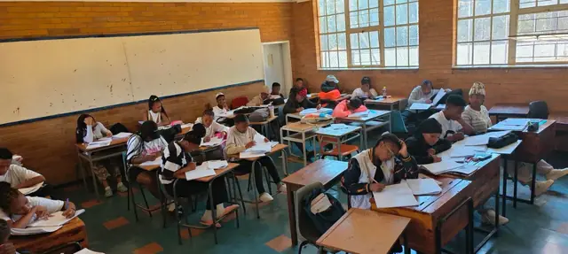 Learners working in a Glenbrack High School classroom