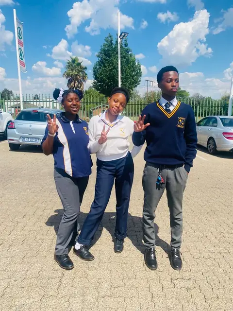 Glenbrack High School learners on the school grounds