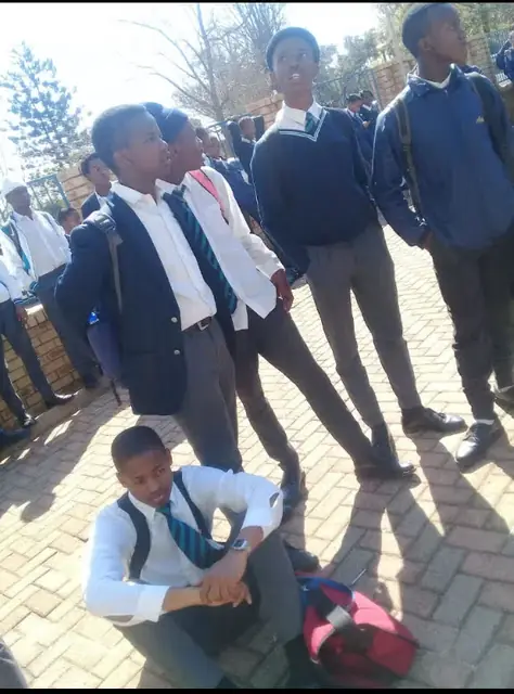 Hoërskool Die Adelaar learners in blazers on the school grounds