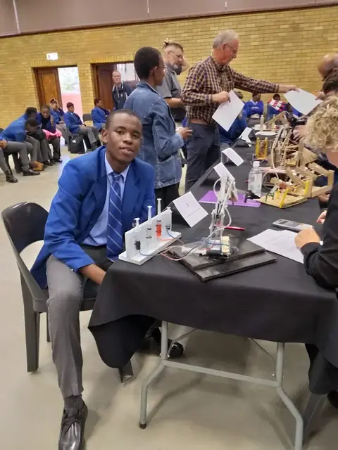 Hoërskool Sarel Cilliers learner at a science and technology expo