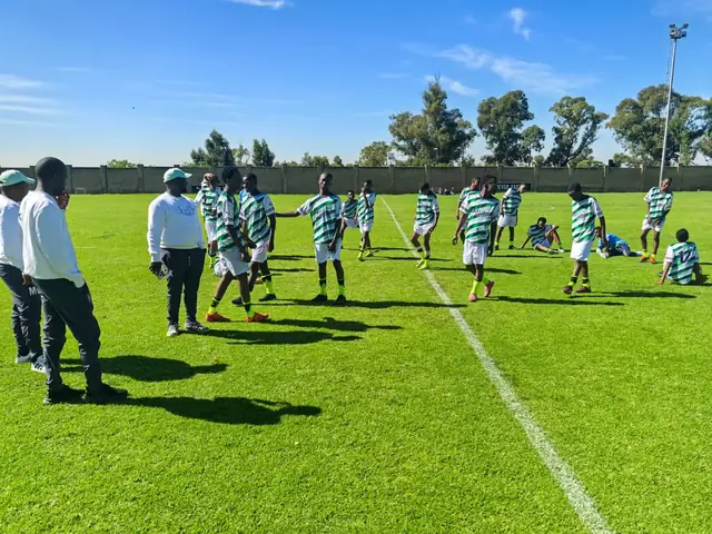 Norkem Park High School soccer practice on the sports field