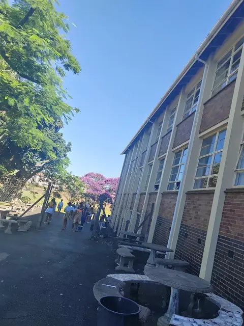 Pinetown Girls' High School classroom block and outdoor seating