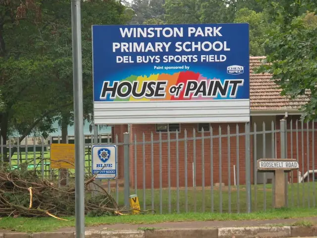 Winston Park Primary School Del Buys sports field sign