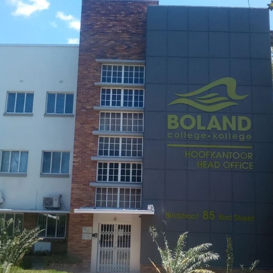 Boland TVET College Head Office Signage Close-Up Close-up of the Boland TVET College Hoofkantoor / Head Office signage on the Bird Street building facade