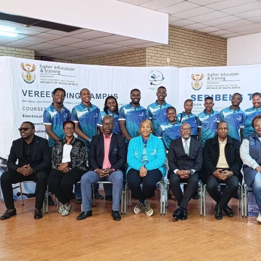 Sedibeng TVET College Vereeniging Campus Sports Team The Sedibeng TVET College sports team poses in teal jerseys at the Vereeniging Campus.